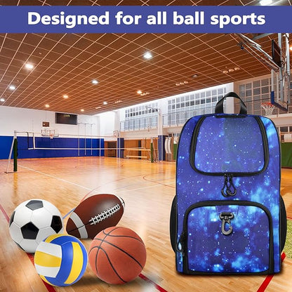 MATEIN Basketball Bag, Sturdy Soccer Bag with Ball Holder & Shoe Compartment, Large Basketball Backpack for Training Equipment, Water Resistant Sports Ball Bags Fits Volleyball Football, Colorful