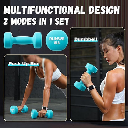 RUNWE Dumbbells Set of 2 - Cast Iron Dumbbell Pairs Options for 1 3 5 7 OR 10 LB Each, Hand Weights Sets Exercise & Fitness Dumbbell Free Weights for Child, Women, Men (Sold in One Pair Not All Sets)