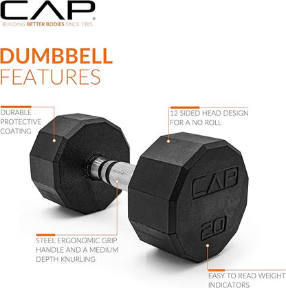 CAP Barbell Coated Hex Dumbbell Weight