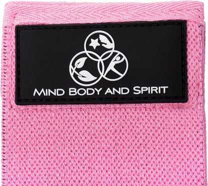 MIND BODY AND SPIRIT Fabric Resistance Bands Set of 3 - Durable Bands for Home Gym Workout, Body Fitness, Physical Therapy, Yoga, Pilates, Strength Training and Toning