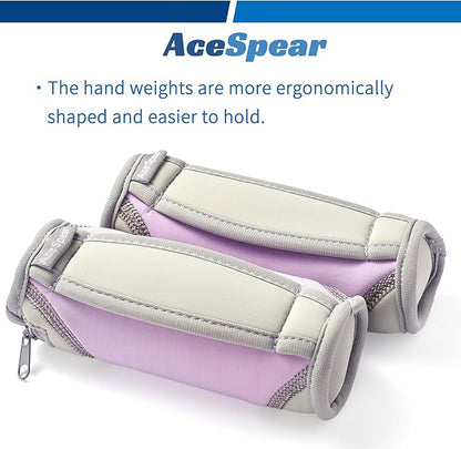 AceSpear Hand Weights for Women Men 1lb 2lbs 3lbs 4lbs Soft Dumbbells of 2, Detachable Walking Weight for Aerobics, Jogging, Running