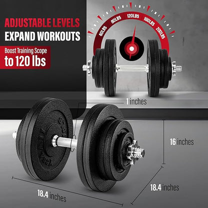 Yes4All Adjustable Dumbbell Set with Weight Plates, Star Lock Collars/Connector, 40lbs to 200lbs Adjustable Weight Plates Set