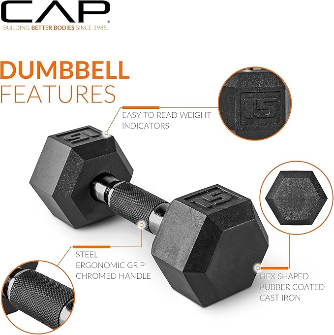 CAP Barbell Dumbbell Set with Rack | Multiple Options in 150lbs and 210lbs