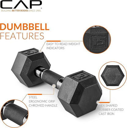 CAP Barbell Dumbbell Set with Rack | Multiple Options in 150lbs and 210lbs