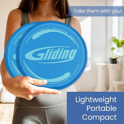 Gliding Discs for Working Out - Exercise Sliders for Carpet & Hardwood Floors 1 Pair, Authentic Workout Sliders Disc for Full Body Resistance Workout, Includes 4 Streaming Video Workouts