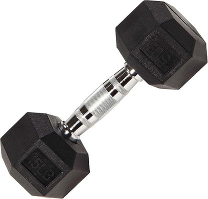 15 LB Hex Dumbbell Exercise & Fitness Weights 15 Pound