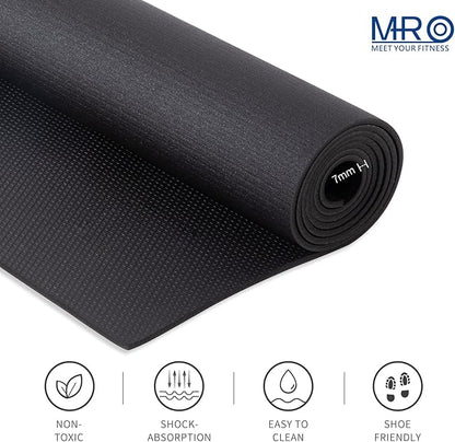 MRO Extra Large Exercise Mat For Home Gym, 15'x6'/12'x6'/9'x6'(7mm) Workout Mats for Gym Flooring, Non-Slip, Extra Thick Durable Cardio Mat, Ideal for Plyo, Weights, MMA, Jump Rope -Shoe Friendly