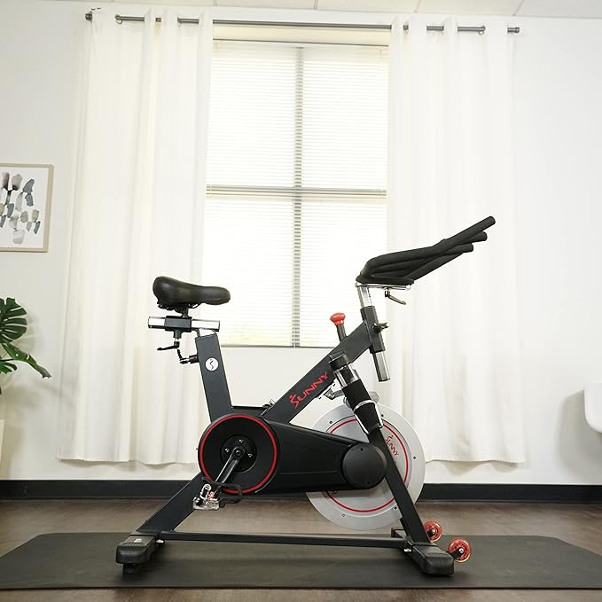 Sunny Health & Fitness Magnetic Belt Drive Indoor Cycling Bike With Optional SunnyFit® App Connectivity