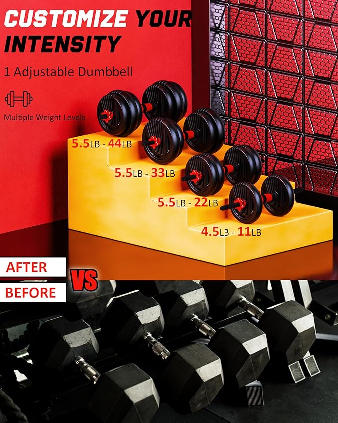 4-in-1 Adjustable Weight Dumbbell Set - Premium Home