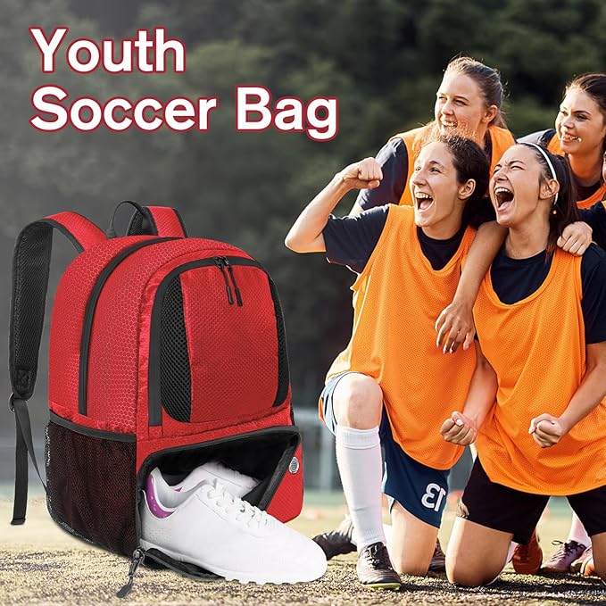 YOREPEK Soccer Backpack,Soccer Bag with Ball Holder, Water resistant Sport Equipment Bags Fit Basketball Volleyball Football