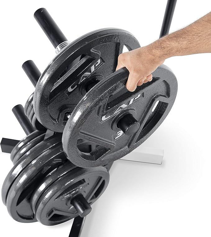 CAP Barbell Olympic Plate Tree Storage Rack, Multiple Colors