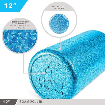 High-Density Round Foam Rollers - 4 Size and 8 Color Options - Massage Rollers for Stretching, Deep Tissue and Myofascial Release