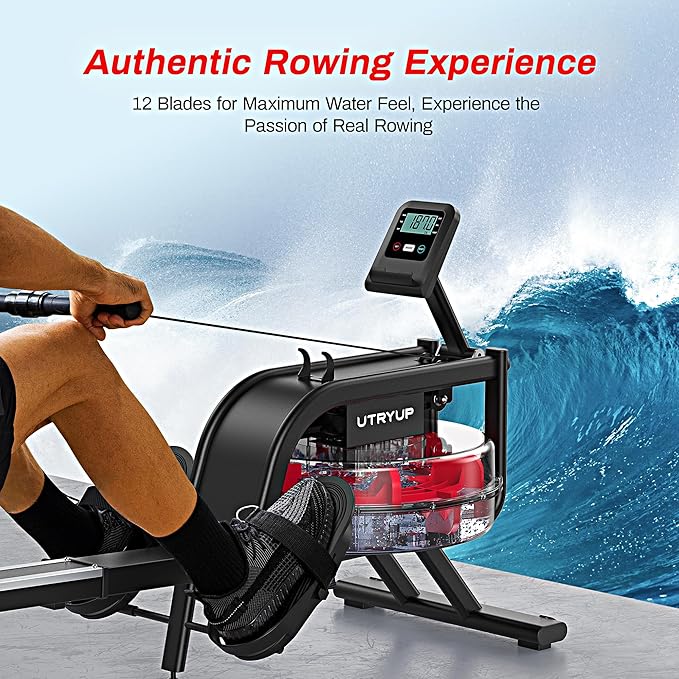 Magnetic Rowing Machines for Home, Compact and Saves Space - Vertical/Folding Storage, 350 LB Weight Capacity with Bluetooth App Supported, Tablet Holder and Comfortable Seat Cushion