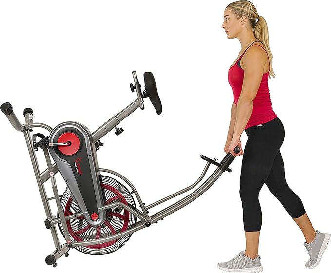 Sunny Health & Fitness Motion Air Bike, Fan Exercise Bike with Unlimited Resistance and Tablet Holder - SF-B2916,Black