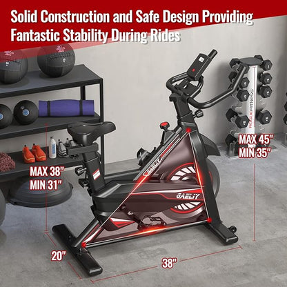 Exercise Bike-Indoor Stationary Bike for Home Gym,Workout Bike With Belt Drive,Cycling Bike With Digital Display & Comfortable Seat Cushion