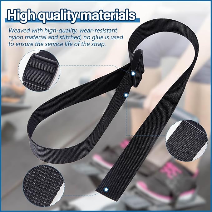 Rowing Machine Adjustable Foot Straps Compatible with Concept 2 Rower 4 Pack