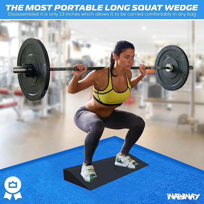 Squat Wedge Block -Slant Board for Squats -Heel Elevated Squat Wedge -Calf Raise block -Wedges for Squats-Great for foot and calf stretch- Ankle Stretcher - Workout equipment for physical therapy