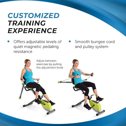 Stamina Wonder Exercise Bike | Build Upper and Lower Body Strength on One Machine | Includes Two Online Workout Videos, Chartreuse and Gray