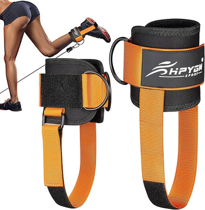 Ankle Strap for Cable Machine, Padded Ankle Straps for Cable Machine Kickbacks, Glute Workouts, Leg Extensions, Curls, Booty Hip Abductors Exercise, Adjustable Comfort Ankle Cuff for Gym