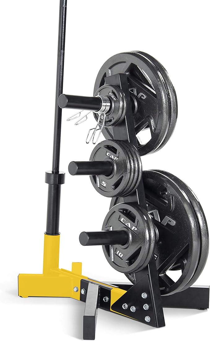 CAP Barbell Olympic Plate Tree Storage Rack, Multiple Colors