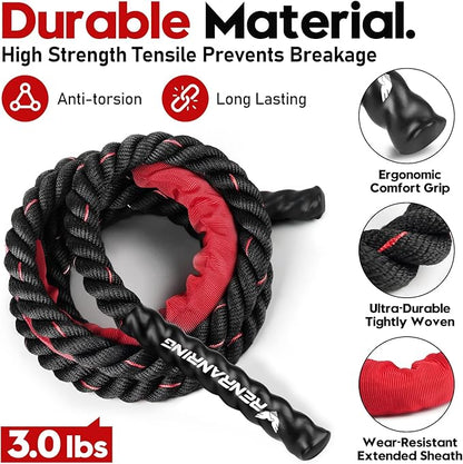 Jump Rope, 3lb 4lb 5lb Weighted Jump Rope for Fitness, 9.8ft Heavy Exercise Jumping Ropes, Adult Skipping Rope for Men Women Improve Strength,Building Muscle,Boxing,Home Workout Equipment,Gym Gift