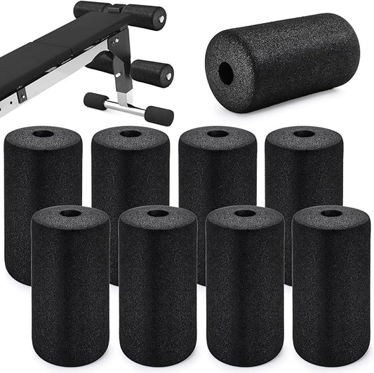 8 Pack Foot Foam Pads Rollers, Machine Leg Foam Roller, Fits 1" Tube, Buffer Tube Cover, Roller Pad for Leg Extension Weight Bench Inversion Gym Equipment Replacement