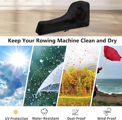 Rowing Machine Cover,Fitness Equipment Cover, Dustproof and Waterproof Sports Equipment Protective Cover for Indoor or Outdoor Use