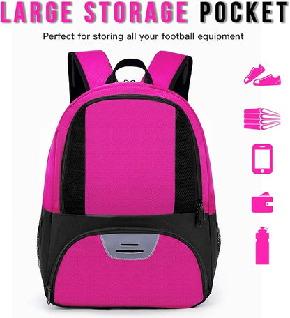 Soccer Bag&Soccer Backpack&Backpack for Football Volleyball Basketball,Sport Equipment Bags with Shoe compartment. (Pink)