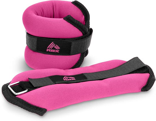 RBX Ankle and Wrist Weights for Women and Men - Velcro Straps, Made for Jogging, Walking, Resistance Training, and Physical Therapy (Set of 2) - Soft Touch Material