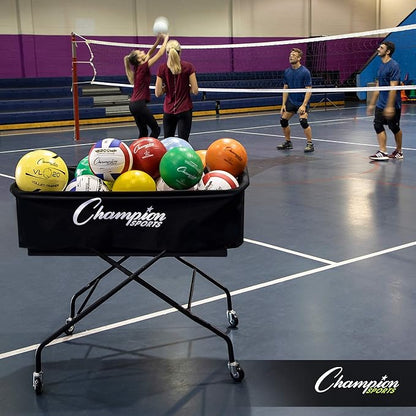 Champion Sports Volleyball Cart with Wheels, Premium Volleyball Equipment and Accessories