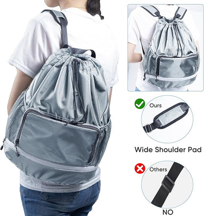 Swim Bag Beach Backpack Sports Drawstring Backpack - Gym Bag - Kids Swim Backpack Mens Beach Bag, Workout Bag