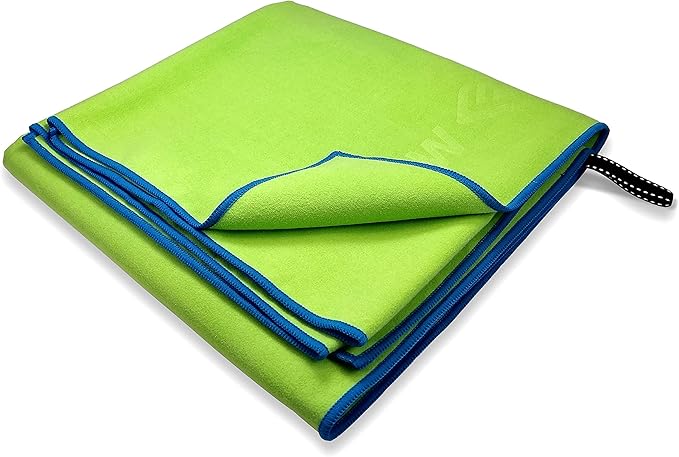 Flow Hydro Sport Towel - Microfiber Quick Dry Swimming Towels for Swim, Pool, Triathlon, and Other Water Sports in Medium, Large, Extra Large, and Hooded Sizes (Lime, X-Large (72" x 40"))