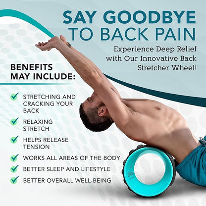 ZENORA Back Stretcher, Back Cracker & Back Roller, Back Pain Relief Product, Yoga Wheel, Foam Roller for Back, Back Stretching & Back Cracking Device, Back Popper. Comes with Instructions & Carry Bag