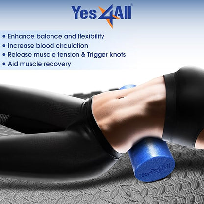 Yes4All Soft-Density Round PE 12/18/ 24/36 inch Foam Rollers for Muscle Massage, Yoga Core Exercise & Physical Therapy