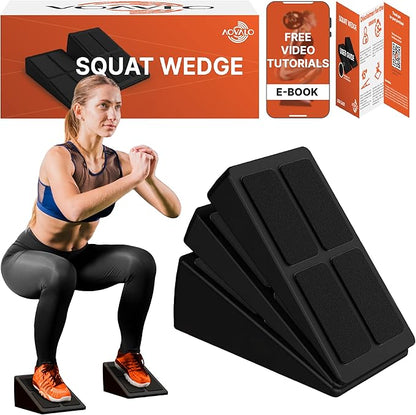 Slant Board Squat Wedge Calf Stretcher Incline Board | 3 pcs, 5 Adjustable Angle for Workout, Therapy, Gym Exercise, Lunges & Dead Lift -Anti Slip Grip included at Bottom & Top for better performance