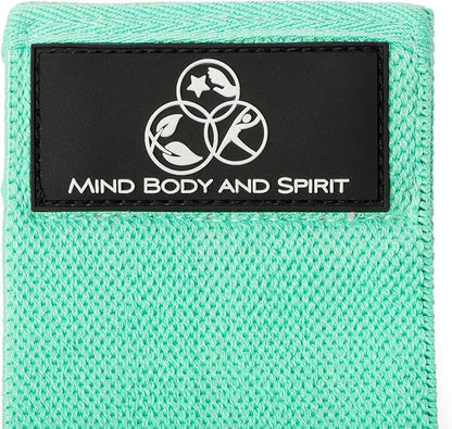 MIND BODY AND SPIRIT Fabric Resistance Bands Set of 3 - Durable Bands for Home Gym Workout, Body Fitness, Physical Therapy, Yoga, Pilates, Strength Training and Toning