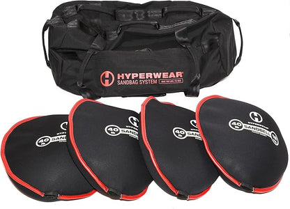 HYPERWEAR Adjustable Sandbag System - Heavy-Duty Workout Sandbags with Handles and Pre-Filled SandBells (25lb, 40lb, 80lb, 160lb)