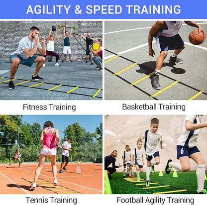 Ohuhu Agility Ladder Speed Training Set 12 Rung 20ft Exercise