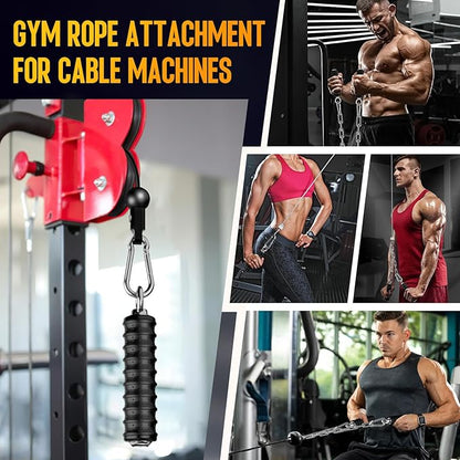 Tricep Rope LAT Pull Down Attachment, Gym Handle for Cable, Gym LAT Pulldown Cable Machine Pulley System Accessory, DIY Workout Equipment for Home Gym