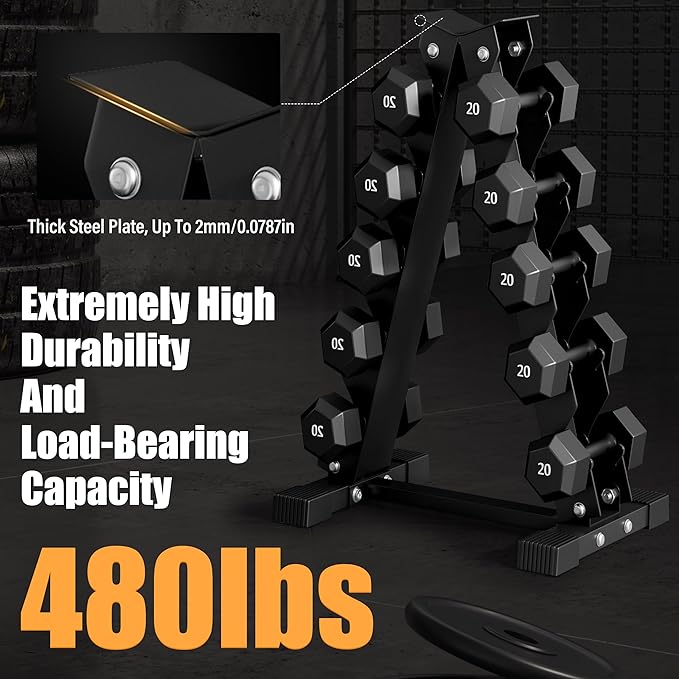 Barbell A-Frame Dumbbell Weight Rack 5 Tier 500 LB