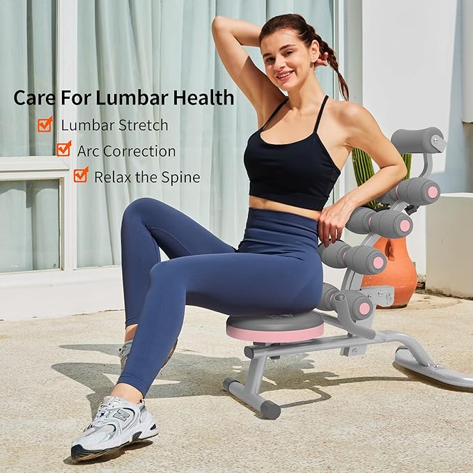 Leikefitness Back Relax Chair with Foam Roller Relieve Back Pain Back Stretcher Mini Inversion 360° Rotating Seat