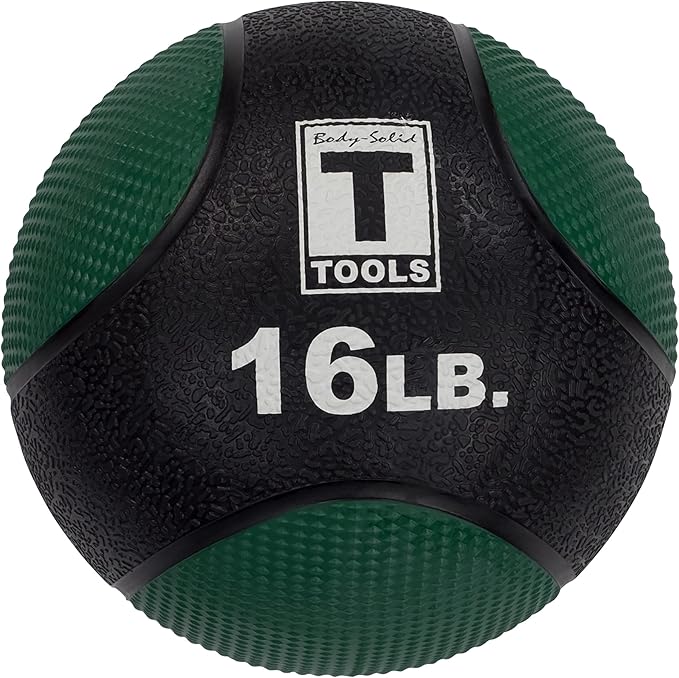 Body-Solid Rubber Medicine Ball - Superior Grip, Textured Surface, Adjustable Air Pressure Fitness Balls - Ideal for Cardio and Core Exercise in Home & Gym Workouts