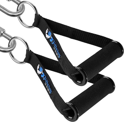 Cable Machine Attachments Handles and Ankle Strap Set - Gym and Home Gym Accessories