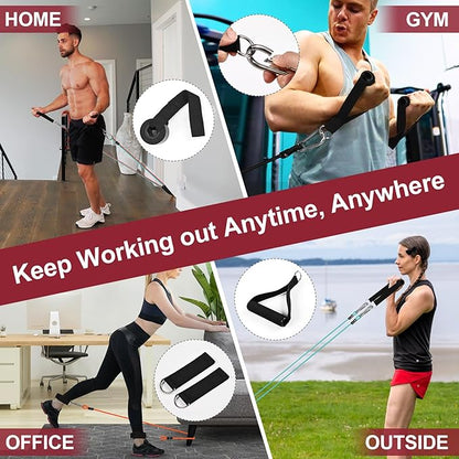 Uspring Resistance Bands for Working Out, Exercise Bands Resistance Bands Set with Handles, Door Anchor, Strength Training Bands Resistance, Work Out Bands for Home Gym, Pilates