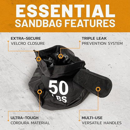 Sandbags for Working Out [Bells of Steel] Workout Sand Bag, Commercial and Home Gym Sand Bags for Weight Training, Strongman Training with Handles for Fitness, Cross, Strength Training