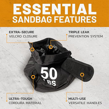 Sandbags for Working Out [Bells of Steel] Workout Sand Bag, Commercial and Home Gym Sand Bags for Weight Training, Strongman Training with Handles for Fitness, Cross, Strength Training