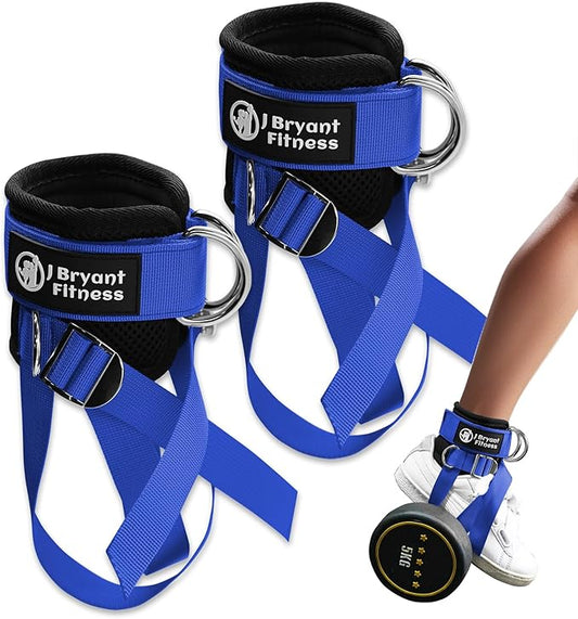 J Bryant Dumbbell Ankle Straps, for Cable Machines, Foot Attachment for Weight-Lifting Curl Leg Workout Equipment