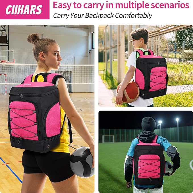 Soccer Backpack,Soccer Bag with Ball Holder, Includes Separate Cleat Shoe and Ball Compartment Sport Equipment Bags Fit Basketball Volleyball Football