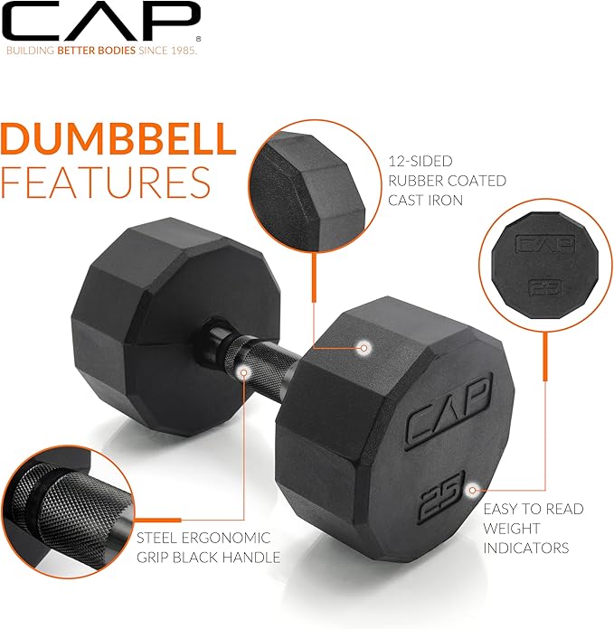 CAP Barbell Dumbbell Set with Rack | Multiple Options in 150lbs and 210lbs