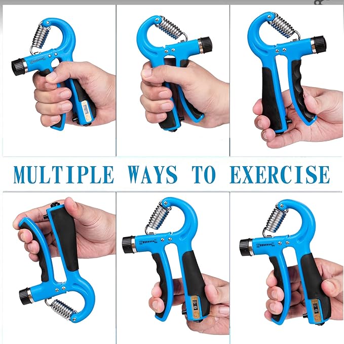 Grip Strength Trainer. Hand Grip, Finger and Forearm Strengthener, With Counter and Adjustable Resistance 10-130 lbs